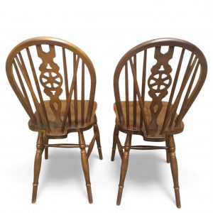 Vintage Wheelback Windsor Dining Chairs / Set of 4 / 1970s / FREE DELIVERY - Image 4
