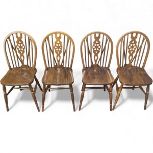 Vintage Wheelback Windsor Dining Chairs / Set of 4 / 1970s / FREE DELIVERY - Image 3