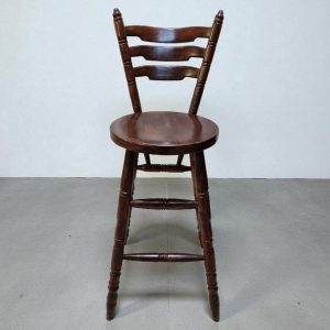 Vintage High Bar Stool / c. 1960 / Solid Wood / Lovely Patina / FREE DELIVERY - Image 8