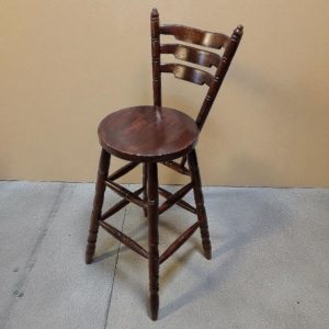 Vintage High Bar Stool / c. 1960 / Solid Wood / Lovely Patina / FREE DELIVERY - Image 1