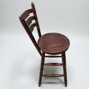 Vintage High Bar Stool / c. 1960 / Solid Wood / Lovely Patina / FREE DELIVERY - Image 7