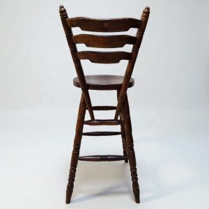 Vintage High Bar Stool / c. 1960 / Solid Wood / Lovely Patina / FREE DELIVERY - Image 6