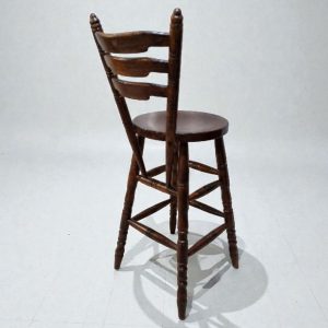 Vintage High Bar Stool / c. 1960 / Solid Wood / Lovely Patina / FREE DELIVERY - Image 5