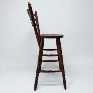 Vintage High Bar Stool / c. 1960 / Solid Wood / Lovely Patina / FREE DELIVERY - Image 4