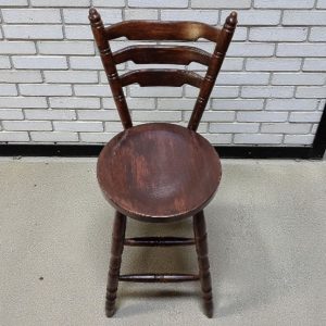 Vintage High Bar Stool / c. 1960 / Solid Wood / Lovely Patina / FREE DELIVERY - Image 3