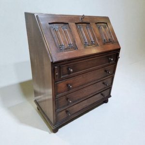 Vintage Oak Bureau / Original Key / 1970s / FREE DELIVERY - Image 10