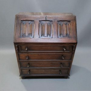 Vintage Oak Bureau / Original Key / 1970s / FREE DELIVERY - Image 7