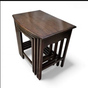 Vintage Mid-Century Set of Four Nesting Tables / c. 1960 / Solid Wood / FREE DELIVERY - Image 9