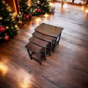 Vintage Mid-Century Set of Four Nesting Tables / c. 1960 / Solid Wood / FREE DELIVERY - Image 6