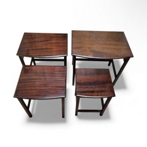 Vintage Mid-Century Set of Four Nesting Tables / c. 1960 / Solid Wood / FREE DELIVERY - Image 4