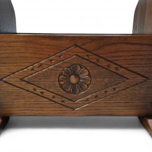 Vintage Oak Magazine Rack Table / c.1970 / Carved Detail / FREE DELIVERY - Image 3