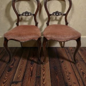 Antique Victorian Balloon-Back Chairs / Set of 2 / c. 1880–1900 / Carved Details / FREE DELIVERY - Image 11