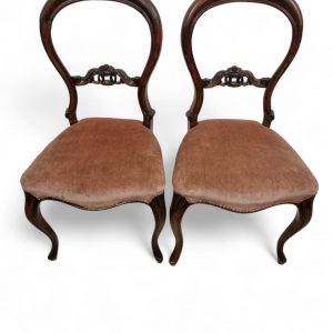 Antique Victorian Balloon-Back Chairs / Set of 2 / c. 1880–1900 / Carved Details / FREE DELIVERY - Image 7