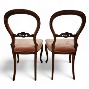 Antique Victorian Balloon-Back Chairs / Set of 2 / c. 1880–1900 / Carved Details / FREE DELIVERY - Image 4