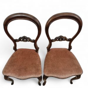 Antique Victorian Balloon-Back Chairs / Set of 2 / c. 1880–1900 / Carved Details / FREE DELIVERY - Image 3