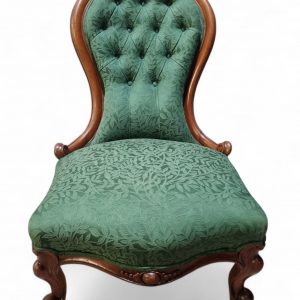 Victorian Button-Back Nursing Chair / c.1880 / Green Upholstery / FREE DELIVERY - Image 12