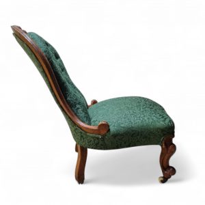 Victorian Button-Back Nursing Chair / c.1880 / Green Upholstery / FREE DELIVERY - Image 11