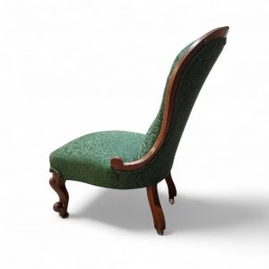 Victorian Button-Back Nursing Chair / c.1880 / Green Upholstery / FREE DELIVERY - Image 3
