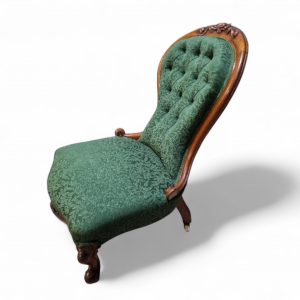 Victorian Button-Back Nursing Chair / c.1880 / Green Upholstery / FREE DELIVERY - Image 10
