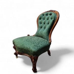 Victorian Button-Back Nursing Chair / c.1880 / Green Upholstery / FREE DELIVERY - Image 8