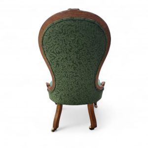 Victorian Button-Back Nursing Chair / c.1880 / Green Upholstery / FREE DELIVERY - Image 4