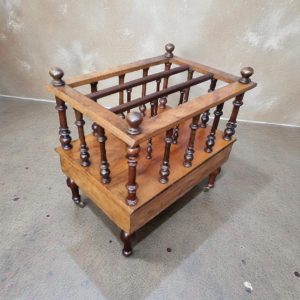 Antique Victorian Wooden Canterbury Magazine Rack / c. 1850 / Turned Spindles / FREE DELIVERY - Image 11