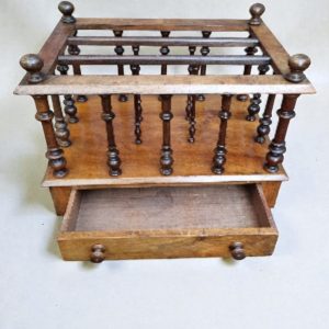 Antique Victorian Wooden Canterbury Magazine Rack / c. 1850 / Turned Spindles / FREE DELIVERY - Image 10