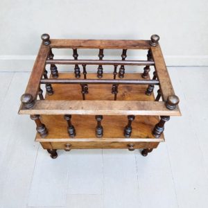 Antique Victorian Wooden Canterbury Magazine Rack / c. 1850 / Turned Spindles / FREE DELIVERY - Image 9
