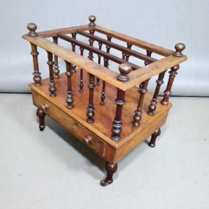 Antique Victorian Wooden Canterbury Magazine Rack / c. 1850 / Turned Spindles / FREE DELIVERY - Image 8