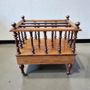 Antique Victorian Wooden Canterbury Magazine Rack / c. 1850 / Turned Spindles / FREE DELIVERY - Image 6