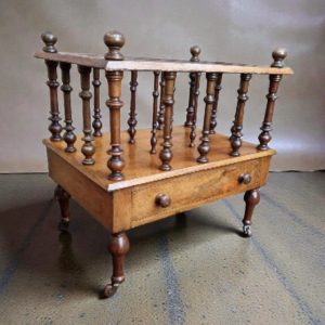 Antique Victorian Wooden Canterbury Magazine Rack / c. 1850 / Turned Spindles / FREE DELIVERY - Image 5