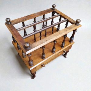 Antique Victorian Wooden Canterbury Magazine Rack / c. 1850 / Turned Spindles / FREE DELIVERY - Image 3