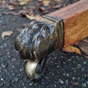 Antique Edwardian Tilt-Top Pedestal Table / c.1905 / Lion-Paw Brass Castors / FREE DELIVERY - Image 8