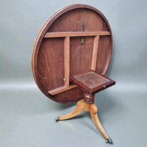 Antique Edwardian Tilt-Top Pedestal Table / c.1905 / Lion-Paw Brass Castors / FREE DELIVERY - Image 7