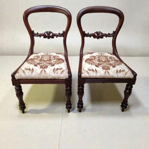 Antique Pair of Victorian Balloon-Back Side Chairs / c.1860–1880 / FREE DELIVERY - Image 4