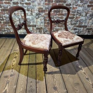 Antique Pair of Victorian Balloon-Back Side Chairs / c.1860–1880 / FREE DELIVERY - Image 1