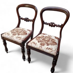 Antique Pair of Victorian Balloon-Back Side Chairs / c.1860–1880 / FREE DELIVERY - Image 3