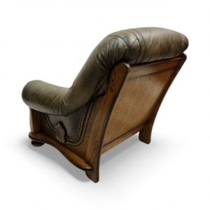 Vintage Leather Armchair / Solid Oak Frame / c1970 / FREE DELIVERY - Image 5