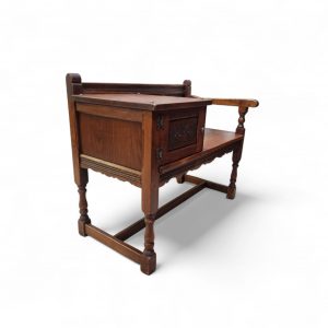 Vintage Old Charm Wood Brothers / Telephone Table / Tudor Brown / c.1970 / FREE DELIVERY - Image 9