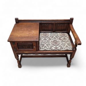 Vintage Old Charm Wood Brothers / Telephone Table / Tudor Brown / c.1970 / FREE DELIVERY - Image 7