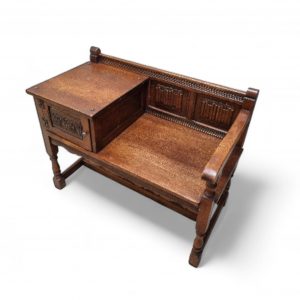 Vintage Old Charm Wood Brothers / Telephone Table / Tudor Brown / c.1970 / FREE DELIVERY - Image 5