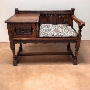 Vintage Old Charm Wood Brothers / Telephone Table / Tudor Brown / c.1970 / FREE DELIVERY - Image 1