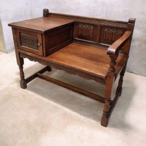 Vintage Old Charm Wood Brothers / Telephone Table / Tudor Brown / c.1970 / FREE DELIVERY - Image 4