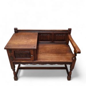 Vintage Old Charm Wood Brothers / Telephone Table / Tudor Brown / c.1970 / FREE DELIVERY - Image 3