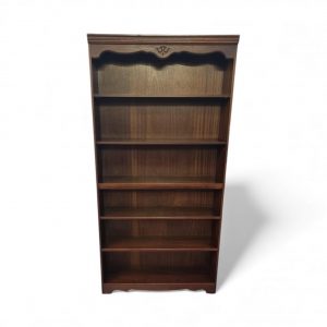 Vintage Rossmore Red Mahogany Tall Open Bookcase / c1970 / FREE DELIVERY - Image 1