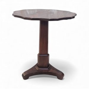 Vintage Scalloped-Top Pedestal Occasional Table / Early 20th Century / FREE DELIVERY - Image 6