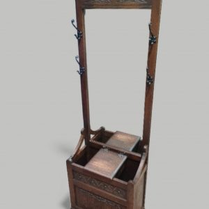 Vintage Old Charm Oak Wood Bros Hall Stand / Umbrella Compartment / c1960 / FREE DELIVERY - Image 11