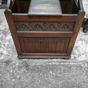 Vintage Old Charm Oak Wood Bros Hall Stand / Umbrella Compartment / c1960 / FREE DELIVERY - Image 5