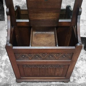 Vintage Old Charm Oak Wood Bros Hall Stand / Umbrella Compartment / c1960 / FREE DELIVERY - Image 3