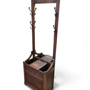Vintage Old Charm Oak Wood Bros Hall Stand / Umbrella Compartment / c1960 / FREE DELIVERY - Image 1